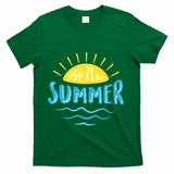 Hello Summer Sunset Ocean Wave T-Shirt - Green
