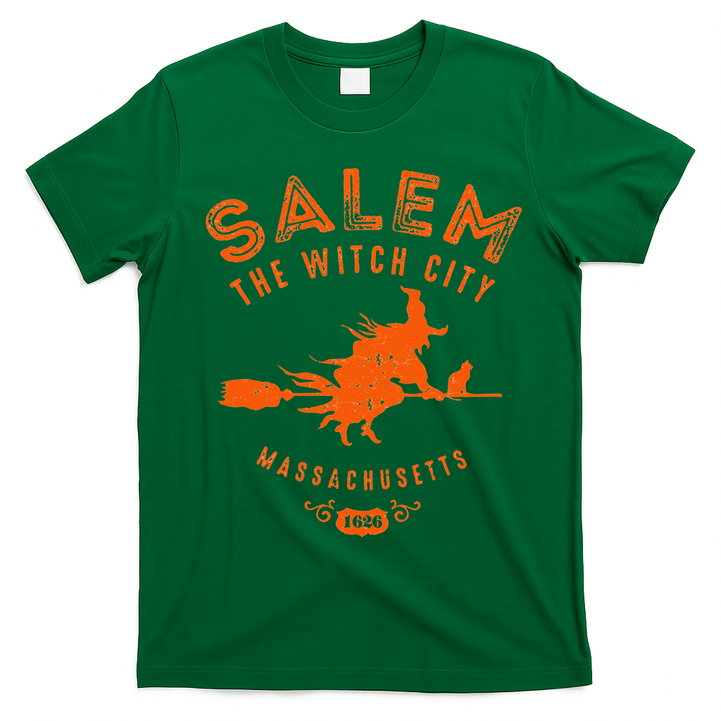 Halloween Salem The Witch City T-Shirt - Irish Green