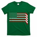 Hockey Stick USA American Flag T-Shirt
