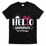 Hello Summer Vacation Fun T-Shirt - Black