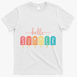 Hello Summer Vacation Ice Cream Popsicle Ice Lolly T-Shirt - White