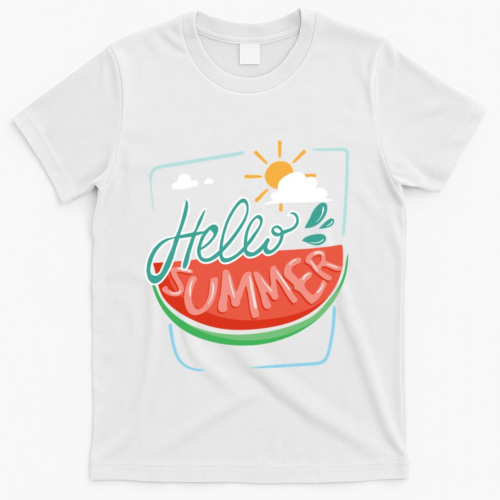 Hello Summer Watermelon Sunshine T-Shirt - White