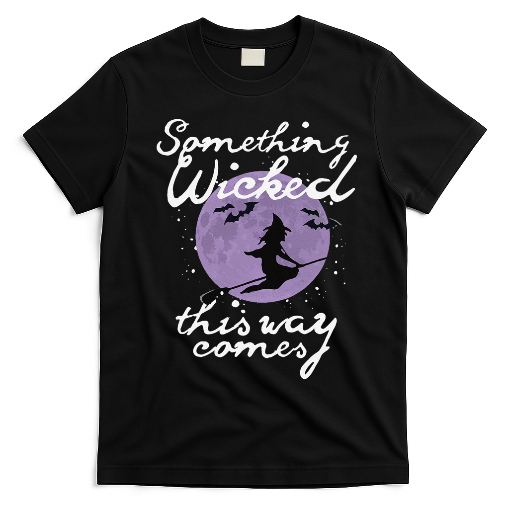 Halloween SOMETHING WICKED This WAY COMES Shakespeare T-Shirt - Black