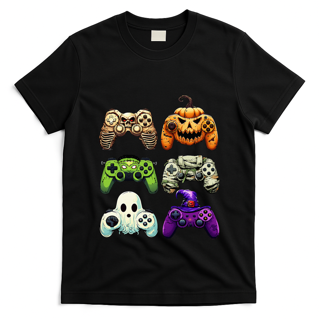 Halloween Skeleton Zombie Gaming Controllers Mummy T-Shirt