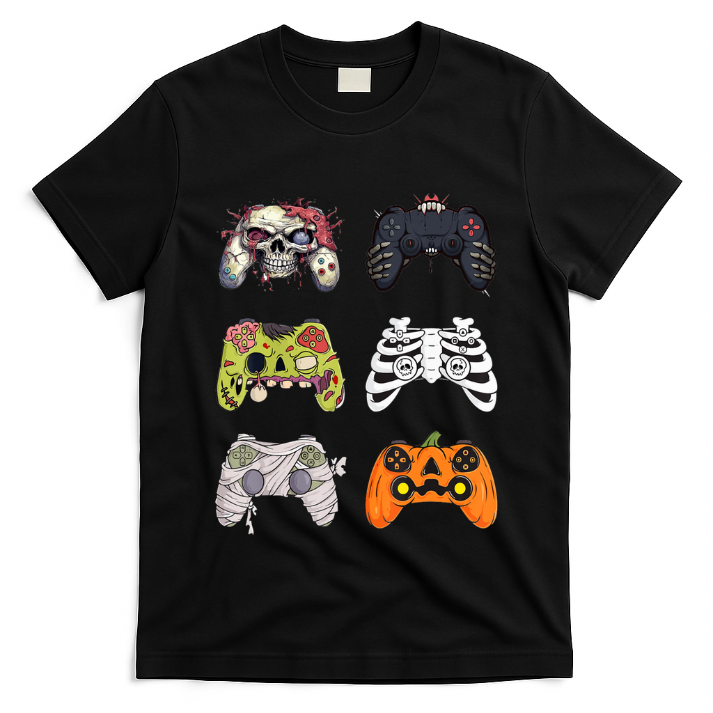 Halloween Skeleton Zombie Gaming Controllers Mummy T-Shirt