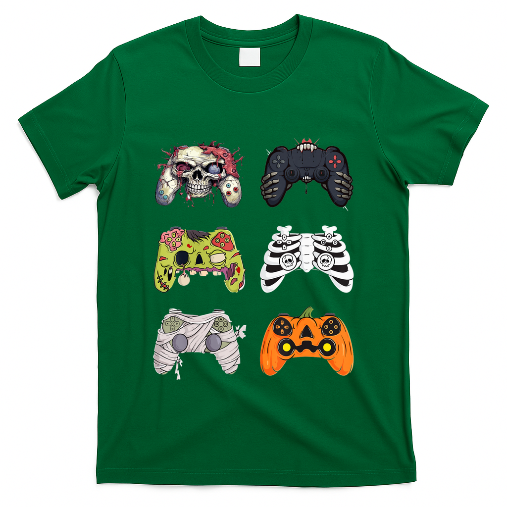 Halloween Skeleton Zombie Gaming Controllers Mummy T-Shirt