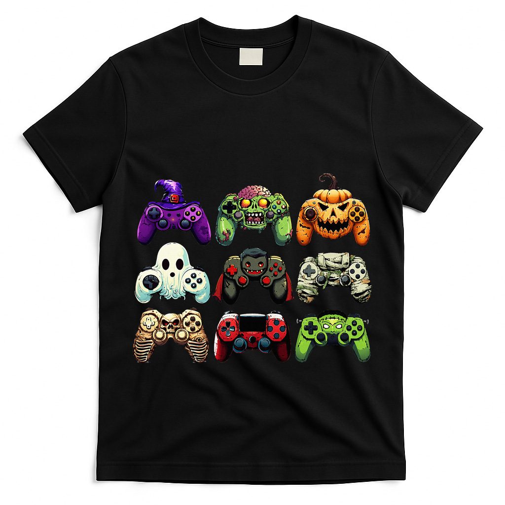 Halloween Skeleton Zombie Gaming Controllers Mummy T-Shirt