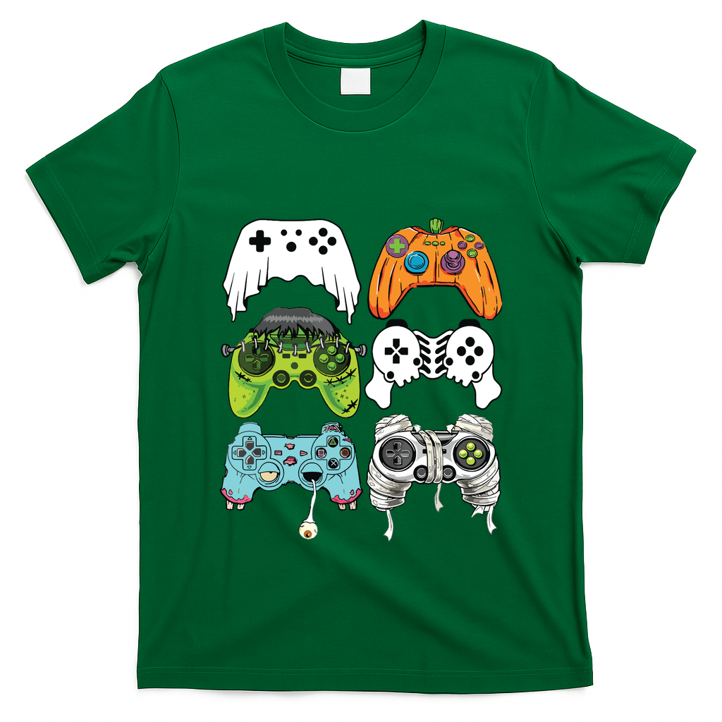 Halloween Skeleton Zombie Gaming Controllers Mummy Game Boy T-Shirt