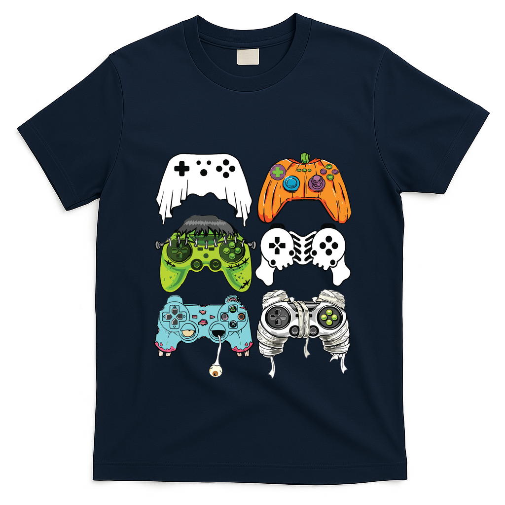 Halloween Skeleton Zombie Gaming Controllers Mummy Game Boy T-Shirt