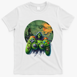 Halloween Skeleton Zombie Gaming Controller Mummy Gift T-Shirt - White