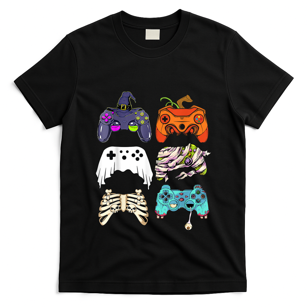 Halloween Skeleton Zombie Gaming Controllers Mummy T-Shirt