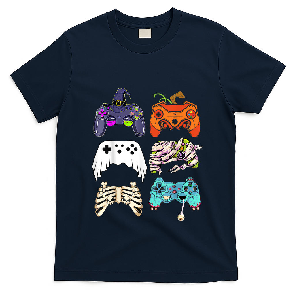 Halloween Skeleton Zombie Gaming Controllers Mummy T-Shirt
