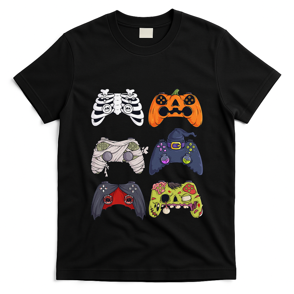 Halloween Skeleton Zombie Gaming Controllers Mummy T-Shirt