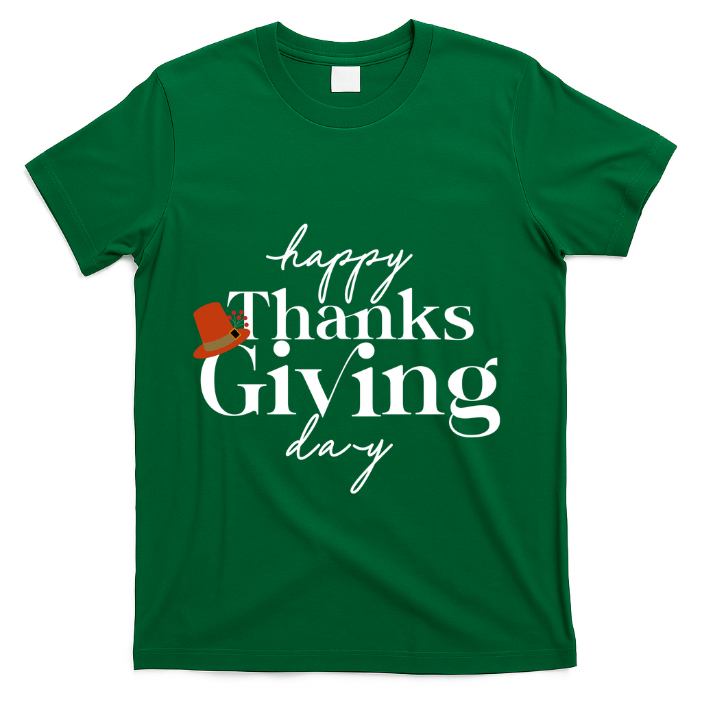 Happy Thanksgiving Day T-Shirt - Green