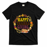 Happy Thanksgiving Fall Holiday T-Shirt - Black
