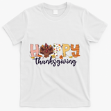 Happy Thanksgiving Fall Turkey T-Shirt - White