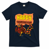 Happy Thanksgiving Festive Fun Holiday T-Shirt - Navy
