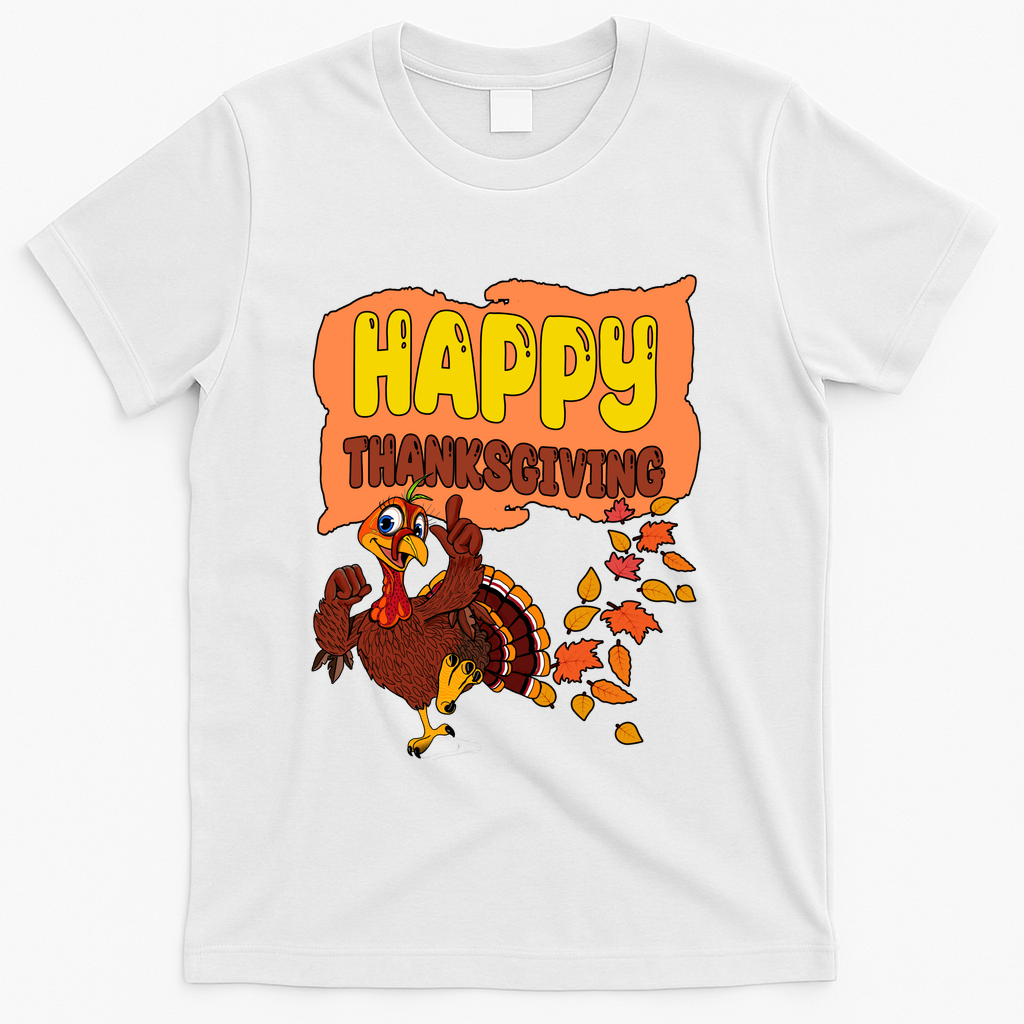 Happy Thanksgiving Festive Fun Holiday T-Shirt - White