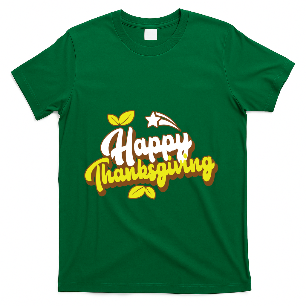 Happy Thanksgiving Holiday Cute T-Shirt - Green