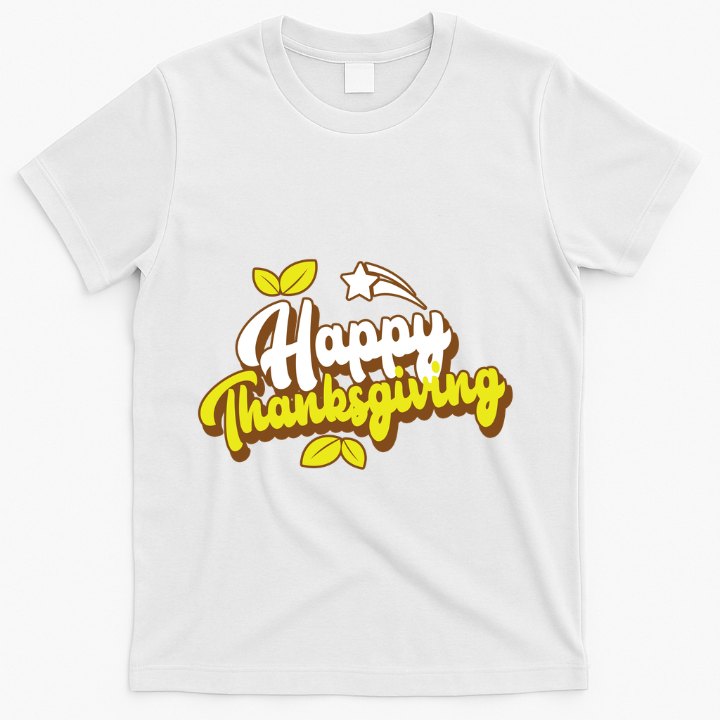 Happy Thanksgiving Holiday Cute T-Shirt - White