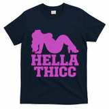 Hella Thicc Silhouette Graphic for Bold Fashion Lovers T-Shirt - Navy Blue