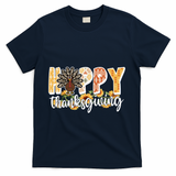 Happy Thanksgiving Turkey Cute Holiday T-Shirt - Navy