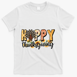 Happy Thanksgiving Turkey Cute Holiday T-Shirt - White