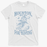 Houston We're Ready For Testing Teacher Racoon Astronaut T-Shirt - White