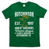 Hutchinson Wheat Shockers Kansas Vintage Baseball Team T-Shirt - Green