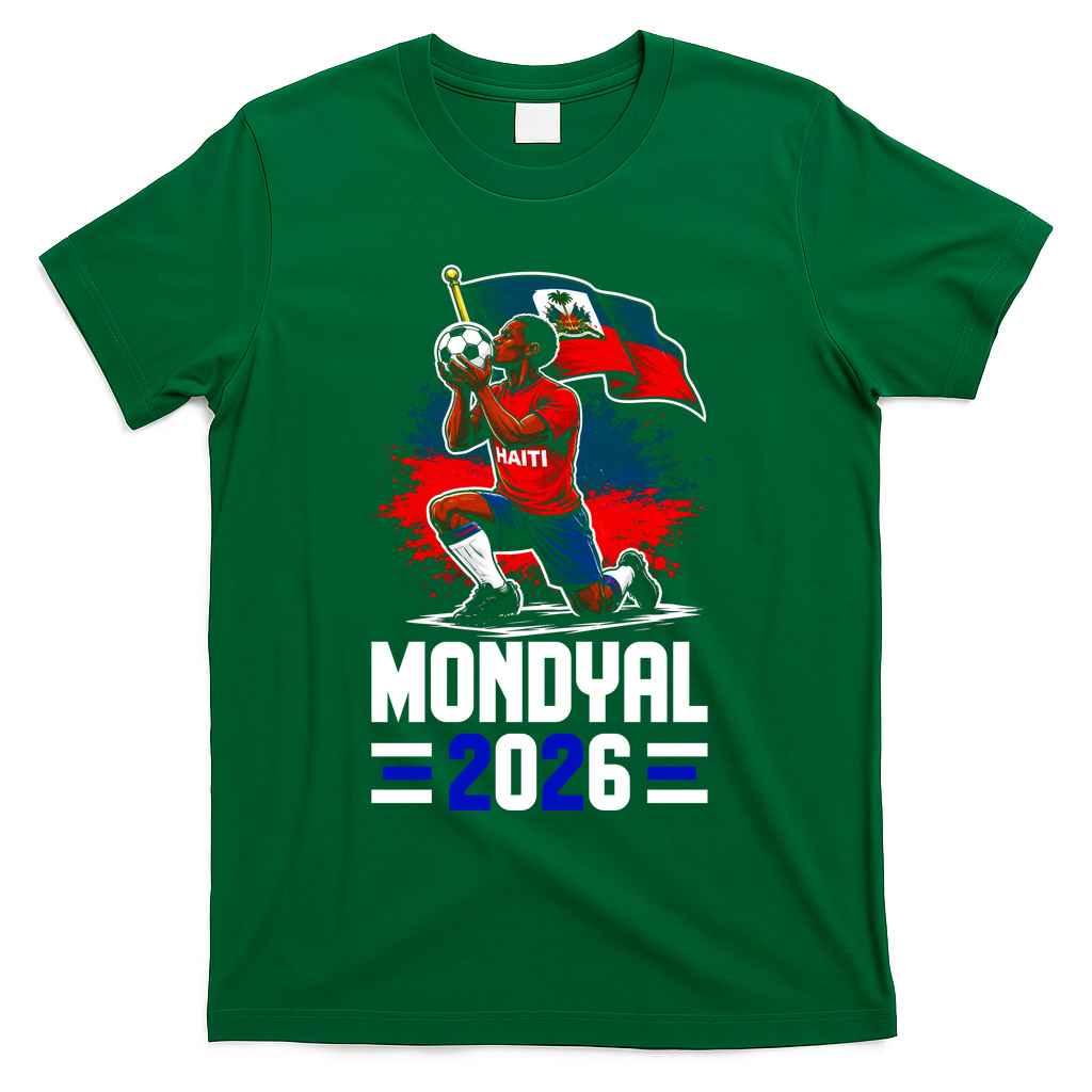 Haiti World Soccer Mondyal 2026 Haitia Ayiti Fan T-Shirt - Green