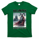 Holiday Xmas Krampus Is Coming To Town Christmas Horror Gift T-Shirt - Irish Green