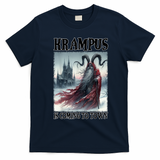 Holiday Xmas Krampus Is Coming To Town Christmas Horror Gift T-Shirt - Navy Blue