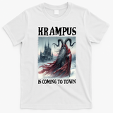 Holiday Xmas Krampus Is Coming To Town Christmas Horror Gift T-Shirt - White