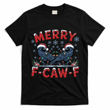 Have Yourself A Merry F-Caw-F Christmas Funny Crow T-Shirt - Black