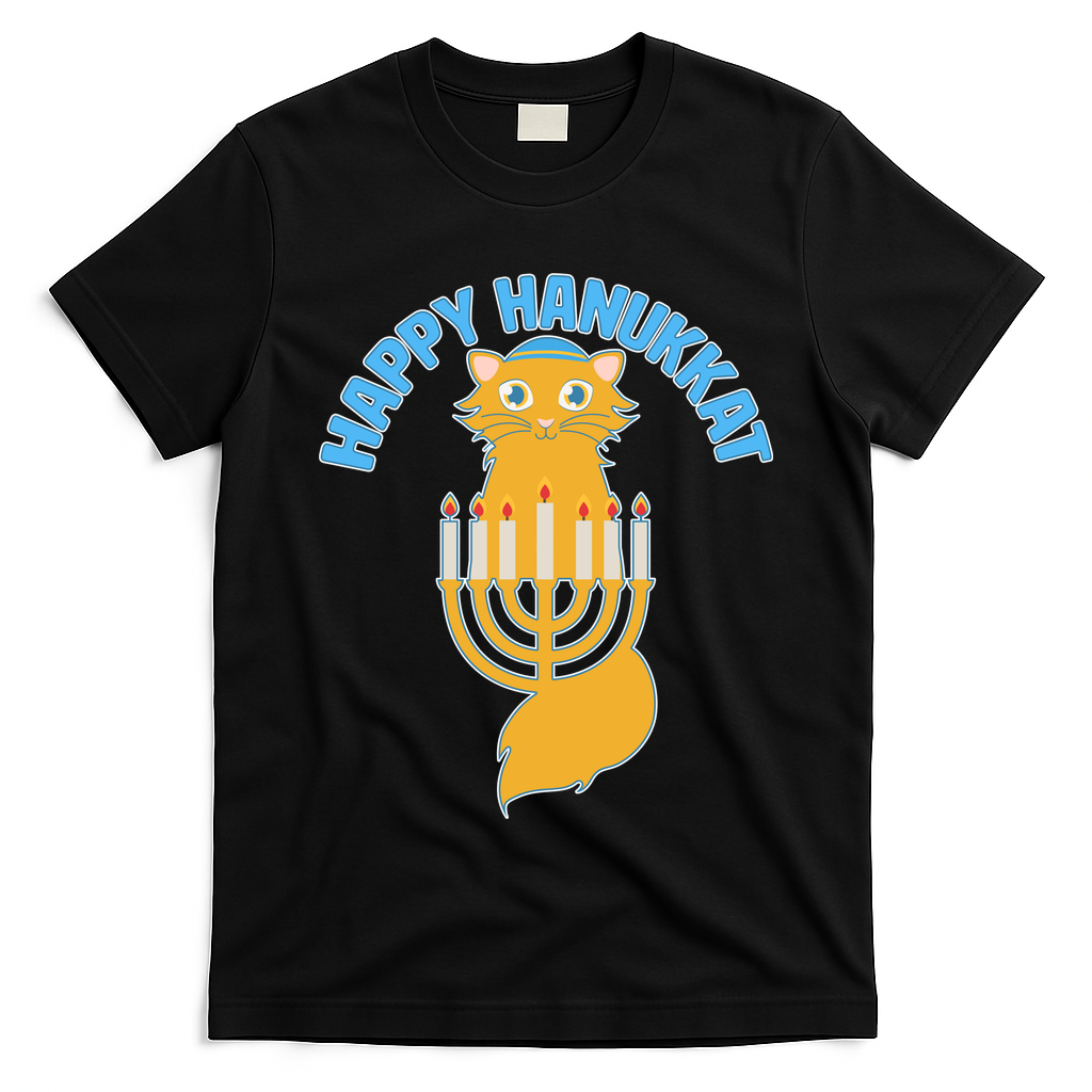 Happy Hanukkat Hanukkah Jewish Cat T-Shirt
