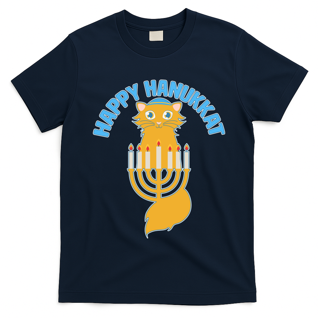 Happy Hanukkat Hanukkah Jewish Cat T-Shirt