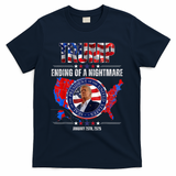 Inauguration 2025 Ending Of A Nightmare President Donald J Trump T-Shirt - Navy
