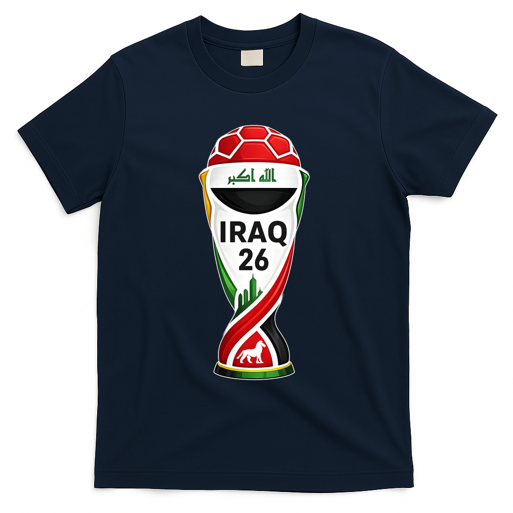 Iraq 2026 Soccer Iraqi T-Shirt - Navy