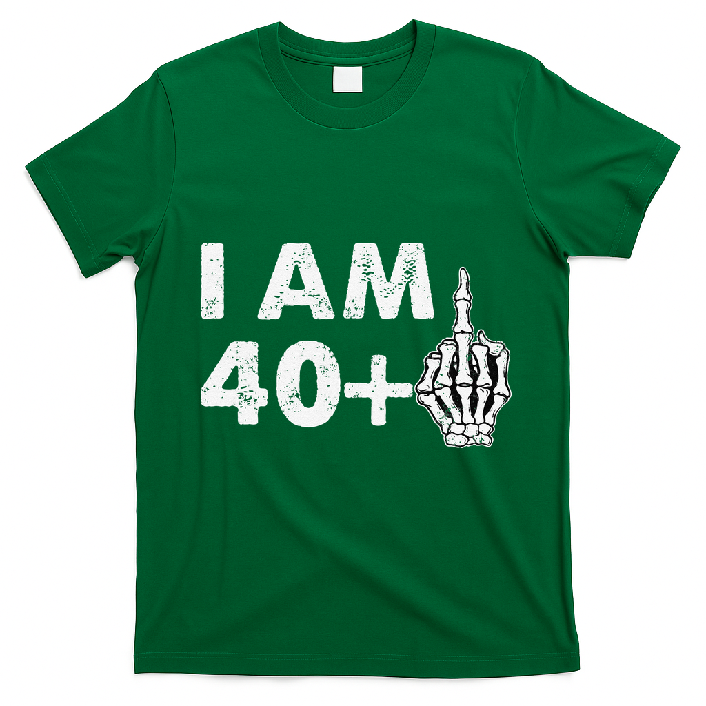 Im 41 Years Old Funny Skeleton Middle Finger 41st Birthday T-Shirt - Irish Green
