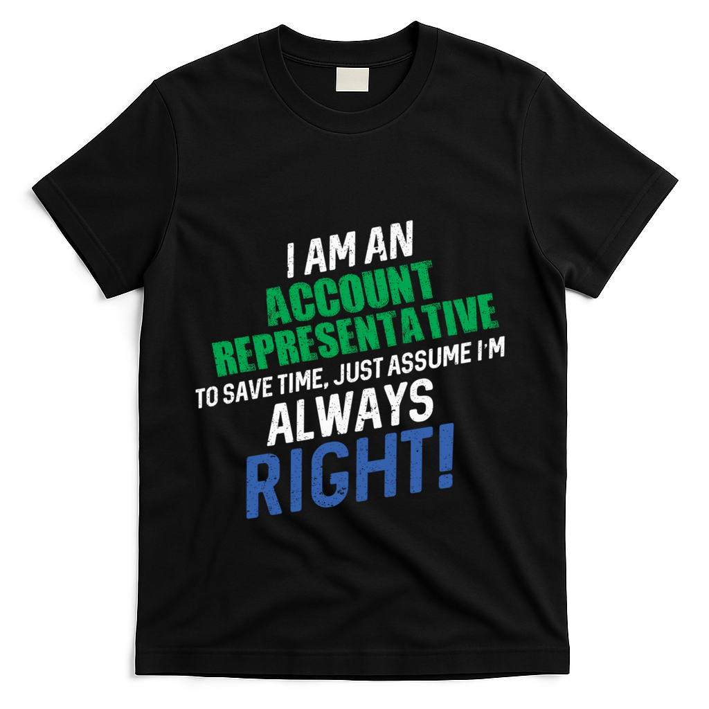 I Am An Account Representative To Save Time IM Always Right Gift T-Shirt - Black
