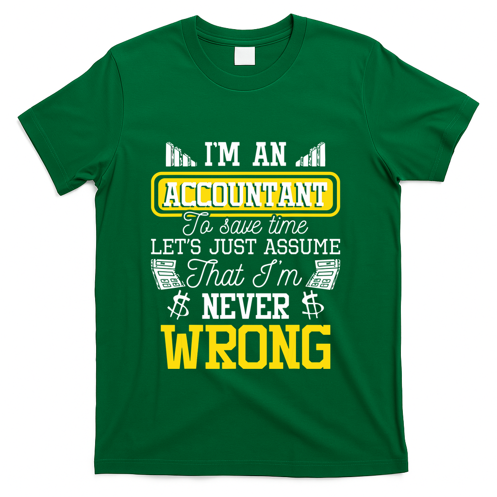 Im An Accountant To Save Time Auditor Auditing Bookkeeper T-Shirt - Green
