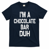 Im A Chocolate Bar Duh Halloween Costume T-Shirt - Navy Blue