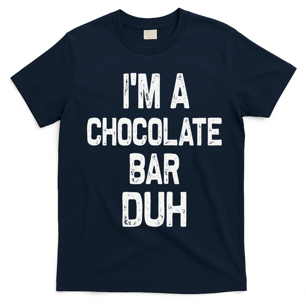Im A Chocolate Bar Duh Halloween Costume T-Shirt - Navy Blue
