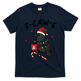 It’s An F-Caw-F Kind Of Christmas Crow Xmas T-Shirt - Navy Blue