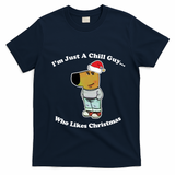 I Am Just A Chill Guy Who Likes Christmas Chillguy Funny T-Shirt - Navy Blue