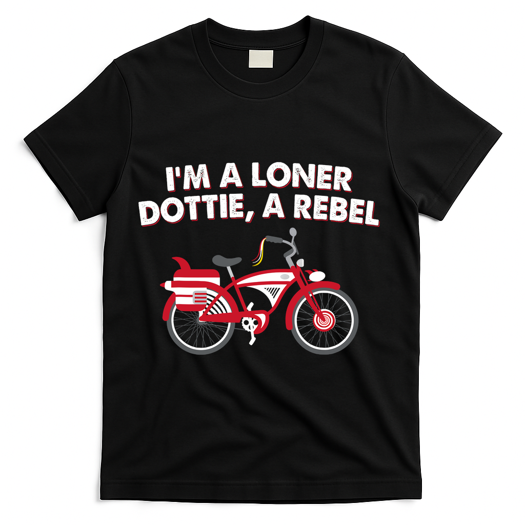 Im A Loner Dottie A Rebel Bicycle T-Shirt - Black