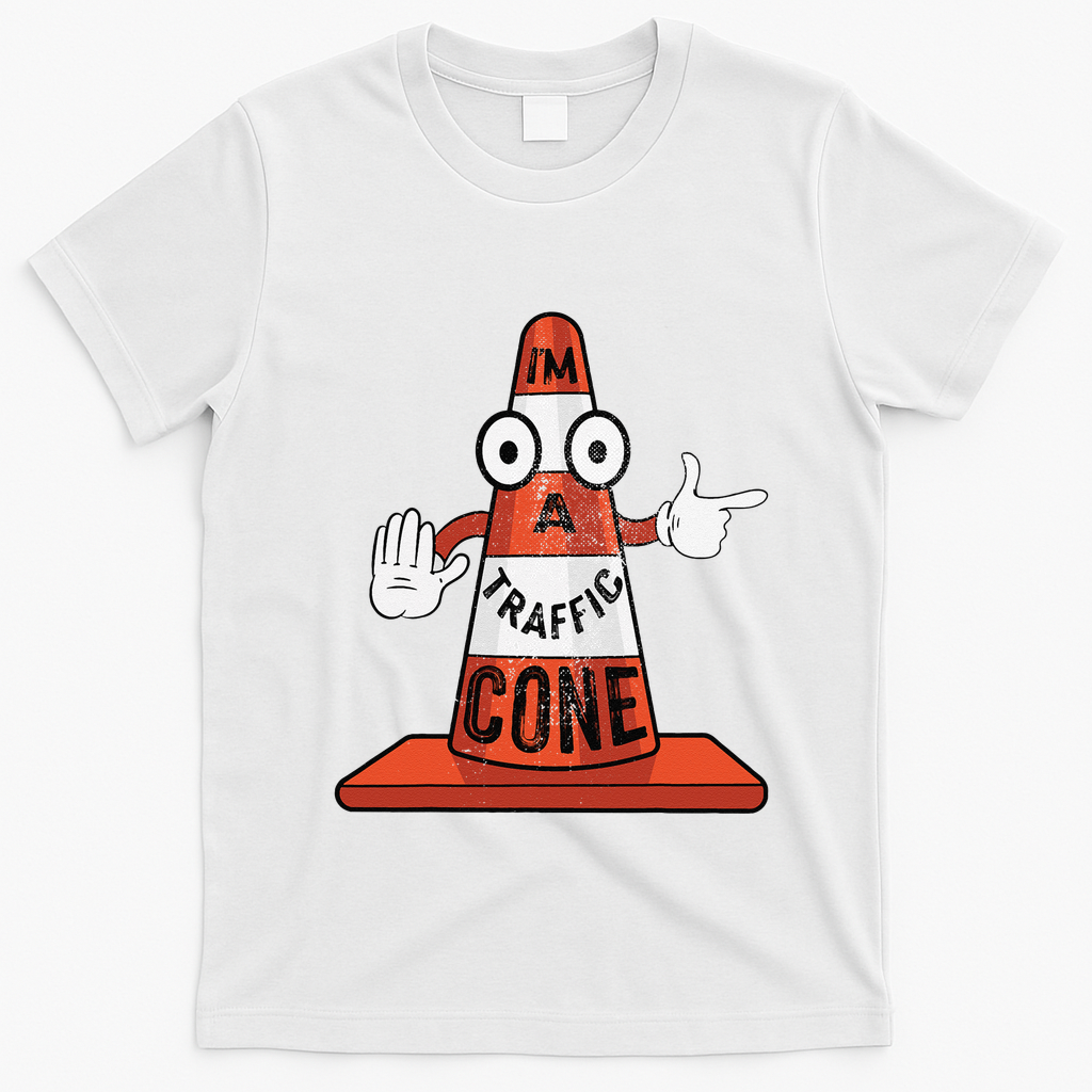 Im A Traffic Cone Halloween Last Minute Costume Funny T-Shirt - White