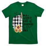 In A World Full Of Grandmas Be A Gigi Plaid Pumpkin  T-Shirt - Green