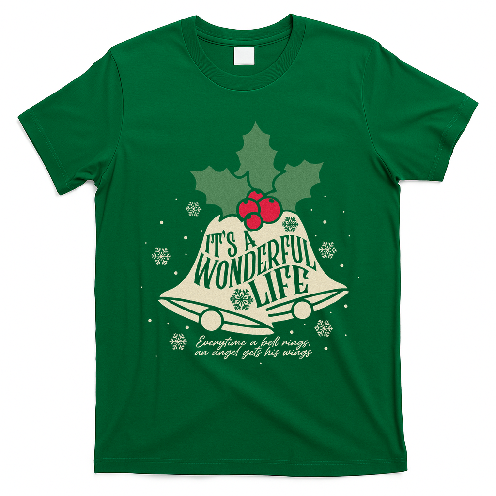 ItS A Wonderful Life Everytime A Bell Rings Christmas Movie Gift T-Shirt - Irish Green