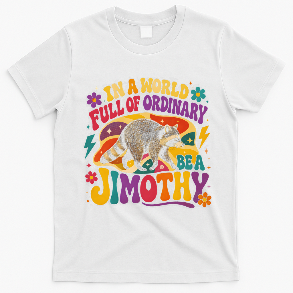 In A World Full Of Ordinary Bea Jimothy Raccoon T-Shirt - White
